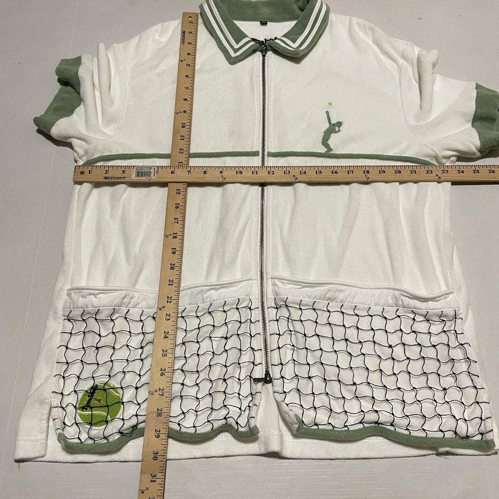 Unbranded White & Sage Tennis Zip-Front Tunic - Picture 5 of 7